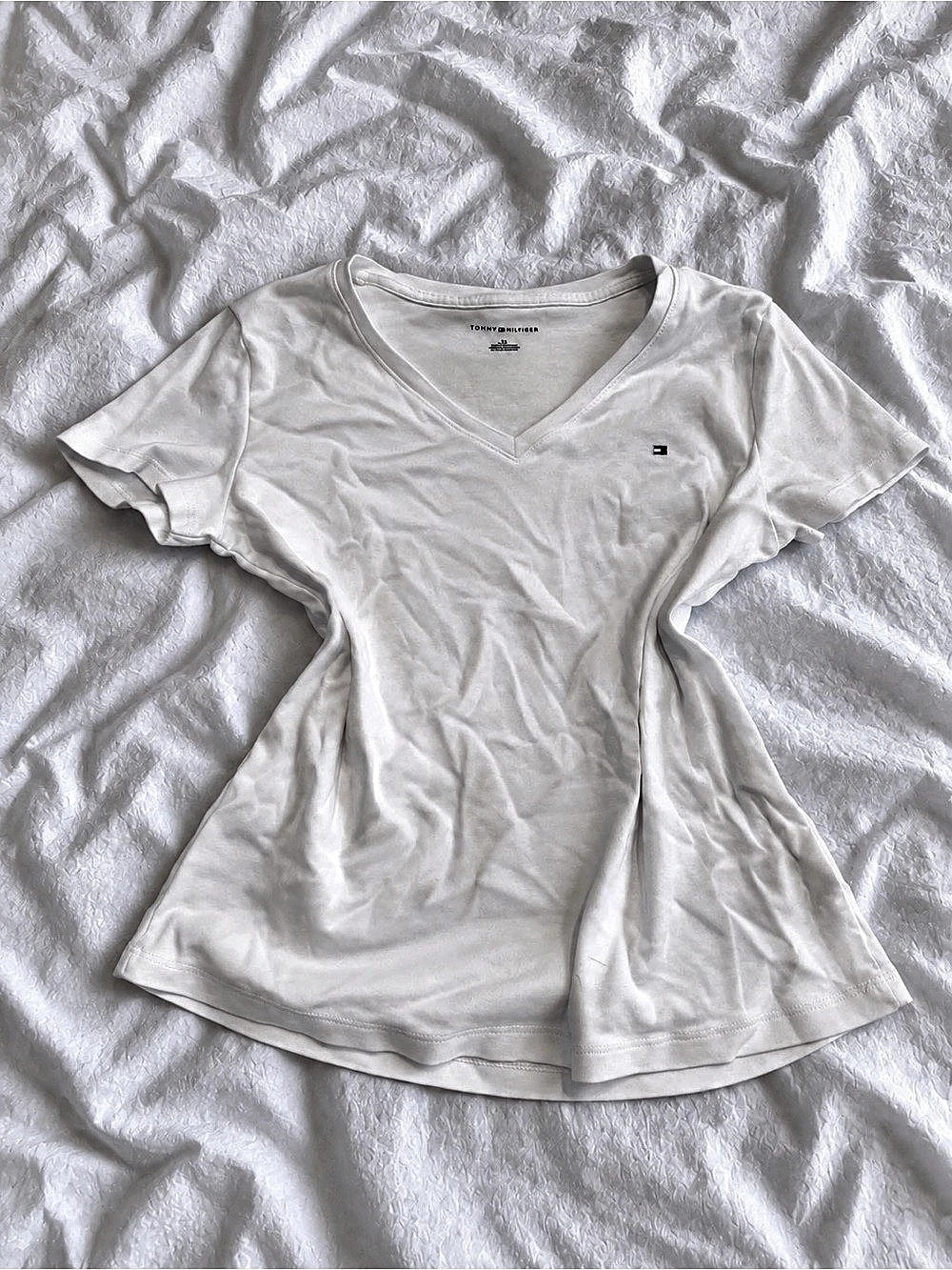 Tommy Hilfiger V-Neck Favorite T-Shirt White Large